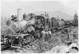 North Bend Timber Company Steam Locomotive Number 3 at North Bend, Washington, circa 1938.