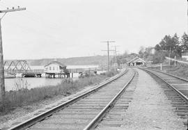 Northern Pacific mainline at Steilacoom, Washington, circa 1947.