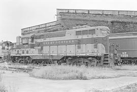 Burlington Northern diesel locomotive 1526 at Auburn, Washington in 1971.