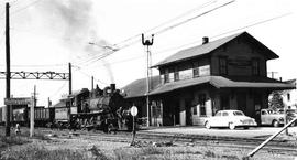 Pacific Coast Railroad freight train at Renton, Washington in 1951.