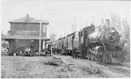 Northern Pacific station at Oakville, Washington, circa 1920.