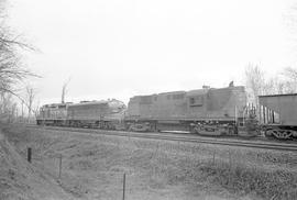 Burlington Northern diesel locomotive 2239 at Ridgefield, Washington in 1971.