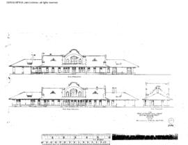 Northern Pacific Engineering Drawing, Depot at Ellensburg, Washington, 1909