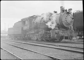 Northern Pacific steam locomotive 1181 at Northtown, Minnesota, in 1950.