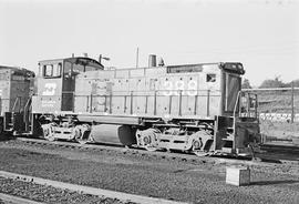 Burlington Northern diesel locomotive 388 at Vancouver, Washington in 1974.
