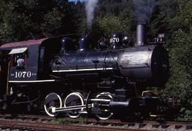 Northern Pacific 1070 on the Lake Whatcom Railway at Wickersham, Washington, in 1977.