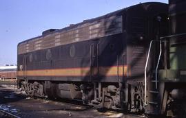 Burlington Northern 825 at the roundhouse in Denver, Colorado, in 1973.
