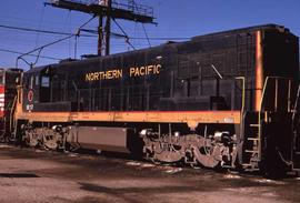 Burlington Northern 5617 at diesel shop in Denver, Colorado, in 1970.