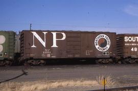 Northern Pacific box car 49184 at Amarillo, Texas, in 1980.