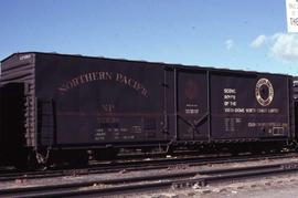 Northern Pacific 50-foot, single plug door refrigerator car 97638 at Albuquerque, New Mexico, in ...