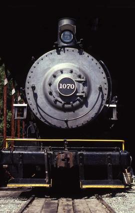 Northern Pacific 1070 on Lake Whatcom Railway in Wickersham, Washington, in 1977.