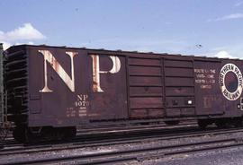 Northern Pacific boxcar 4079 at Albuquerque, New Mexico, in 1978.