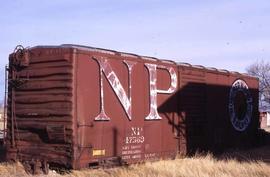 Northern Pacific box car 47569 at Trinchera, Colorado, in 1981.