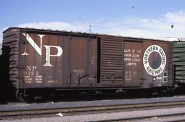 Northern Pacific box car 9197 at Albuquerque, New Mexico, in 1979.