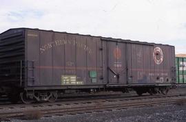 Northern Pacific 50-foot, single plug door refrigerator car 96079 at Yakima, Washington, in 1992.