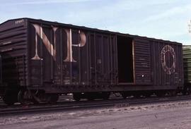 Northern Pacific box car 1877 in Albuquerque, New Mexico, in 1979.