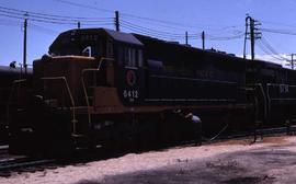 Burlington Northern 6412 at the diesel shop in Denver, Colorado, in 1971..