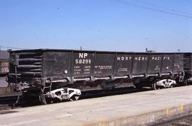 Northern Pacific gondola car number 58299, at Denver, Colorado, in 1974.