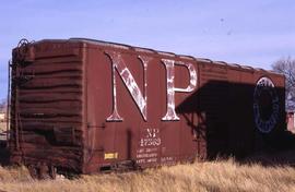 Northern Pacific box car 47569 at Trinchera, Colorado, in 1981.