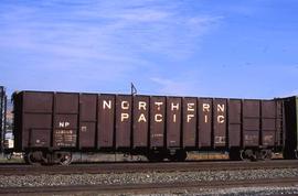 Northern Pacific wood chip car 119869 at Pasco, Washington, in 1992.