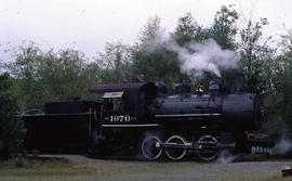 Northern Pacific 1070 is steamed up on the Lake Whatcom Railway at Wickersham, Washington, in 1993.