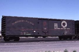 Northern Pacific 50-foot, single plug door refrigerator car 97007 at Albuquerque, New Mexico, in ...