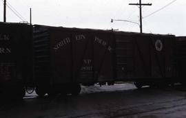 Northern Pacific box car 28014 at Denver, Colorado, in 1967.