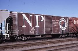 Northern Pacific box car 17014 at Albuquerque, New Mexico, in 1980.