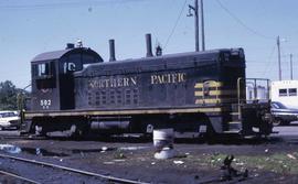 Burlington Northern 592 waits on a service track at St. Paul, Minnesota in 1971.