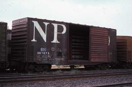 Burlington Northern box car number 281075 at Gibbon, Washington, in 1986.