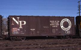 Northern Pacific box car 8187 at Albuquerque, New Mexico, in 1978.